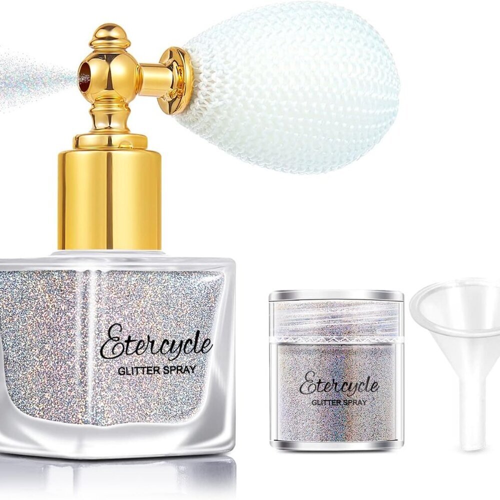 Silver Body Glitter Spray, Shimmering Spray Powder Sparkle Powder, Cosmetic Shim